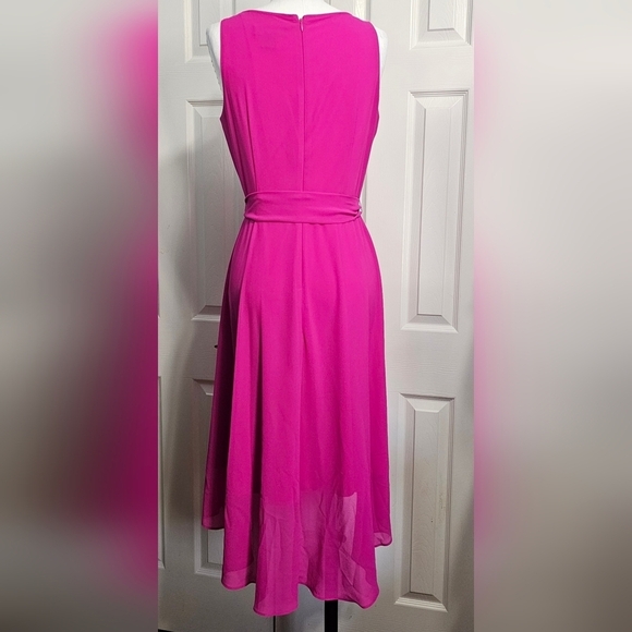 Jessica Howard Pink Sleeveless Tie-Waist Wrap Barbiecore Party Dress Sz 6P - Picture 3 of 7